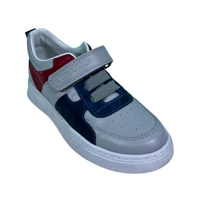 114 Erkek Spor Ortopedik Gri Beyaz Cırtlı