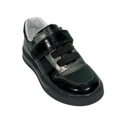 124 Kız Hakiki Deri Spor Ortopedik Siyah Cırtlı