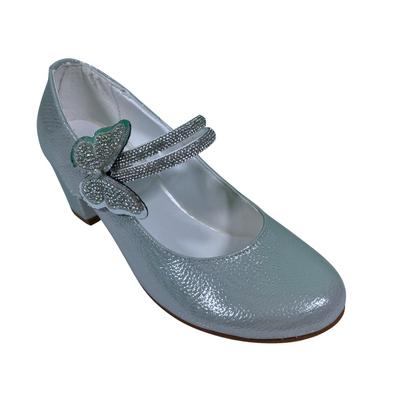 127 Kız Abiye Topuklu Simli Gümüş Cırtlı