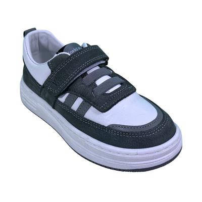 130 Erkek Spor Ortopedik Gri Beyaz Cırtlı