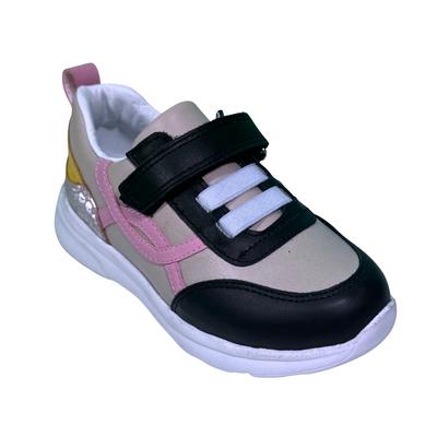 136 Kız Hakiki Deri Spor Ortopedik Krem Siyah