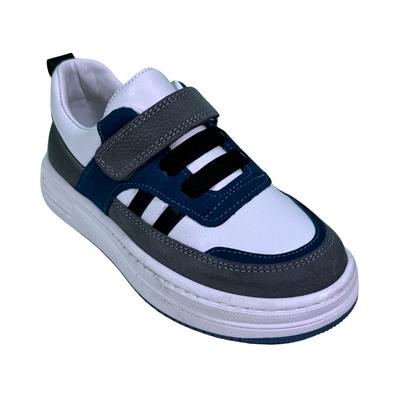 140 Erkek Spor Ortopedik Beyaz Gri Cırtlı