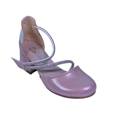 155 Kız Abiye Topuklu Pembe Cırtlı