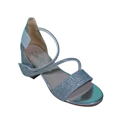 157 Kız Abiye Topuklu Simli Gümüş Cırtlı