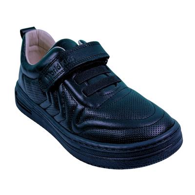 170 Hakiki Deri Spor Ortopedik Siyah Cırtlı Okul Ayakkabısı