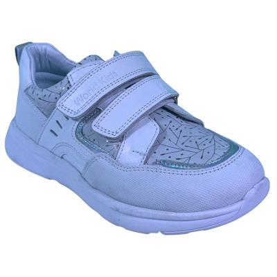 196 Kız Hakiki Deri Spor Ortopedik Simli Beyaz