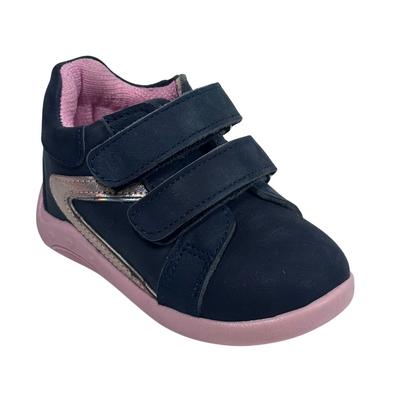 217 Kız Hakiki Deri Bot Ortopedik Lacivert Pembe 