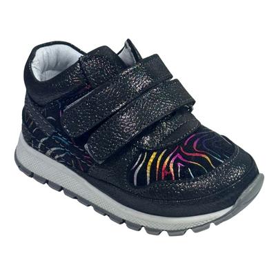 218 Kız Hakiki Deri Bot Ortopedik Siyah Simli 