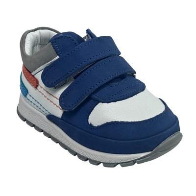 228 Erkek Hakiki Deri Bot Ortopedik Kot Mavi Beyaz 