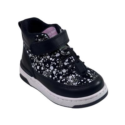 238 Kız Hakiki Deri Bot Ortopedik Siyah Beyaz