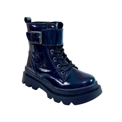 294 Kız Hakiki Deri Ortopedik Lacivert Bot