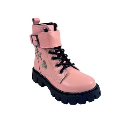 295 Kız Hakiki Deri Ortopedik Pembe Bot